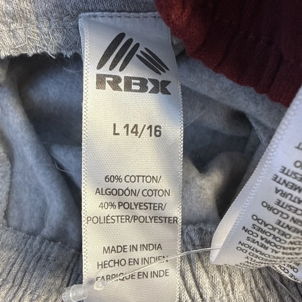 Rbx 2 Pack Sweatpants, Boys Large 14/16, Cotton Blend, Pockets On Grey Pair